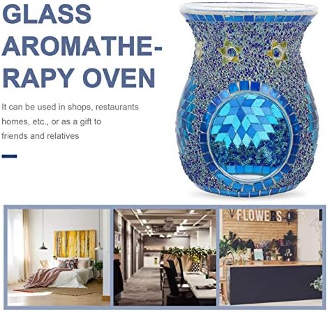 Uonlytech Mosaic Glass Oil Burner Bohemian Style