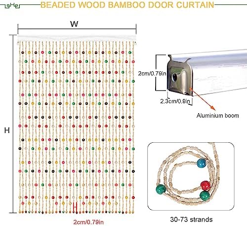 Bamboo Beaded Curtain for Doorway Privacy Screen