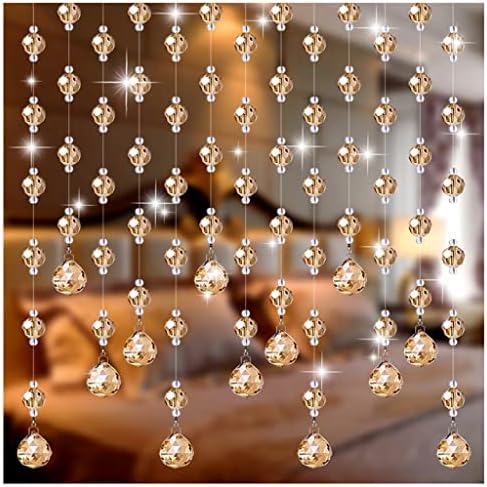 ZHOUXIAO Glass Crystal Beaded Curtain Divider Panels for Doorways