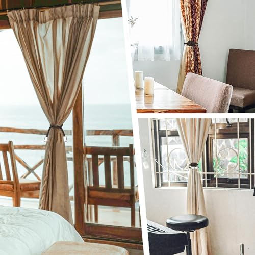NICEEC 4 Pack Magnetic Curtain Tiebacks Modern Elegant Design