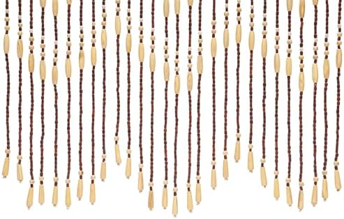 Natural Wooden Door Beaded Curtain with 31 Strands