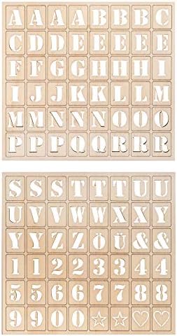 Rayher Wooden Memo Board 30x42cm Natural with 96 Letters Numbers Symbols