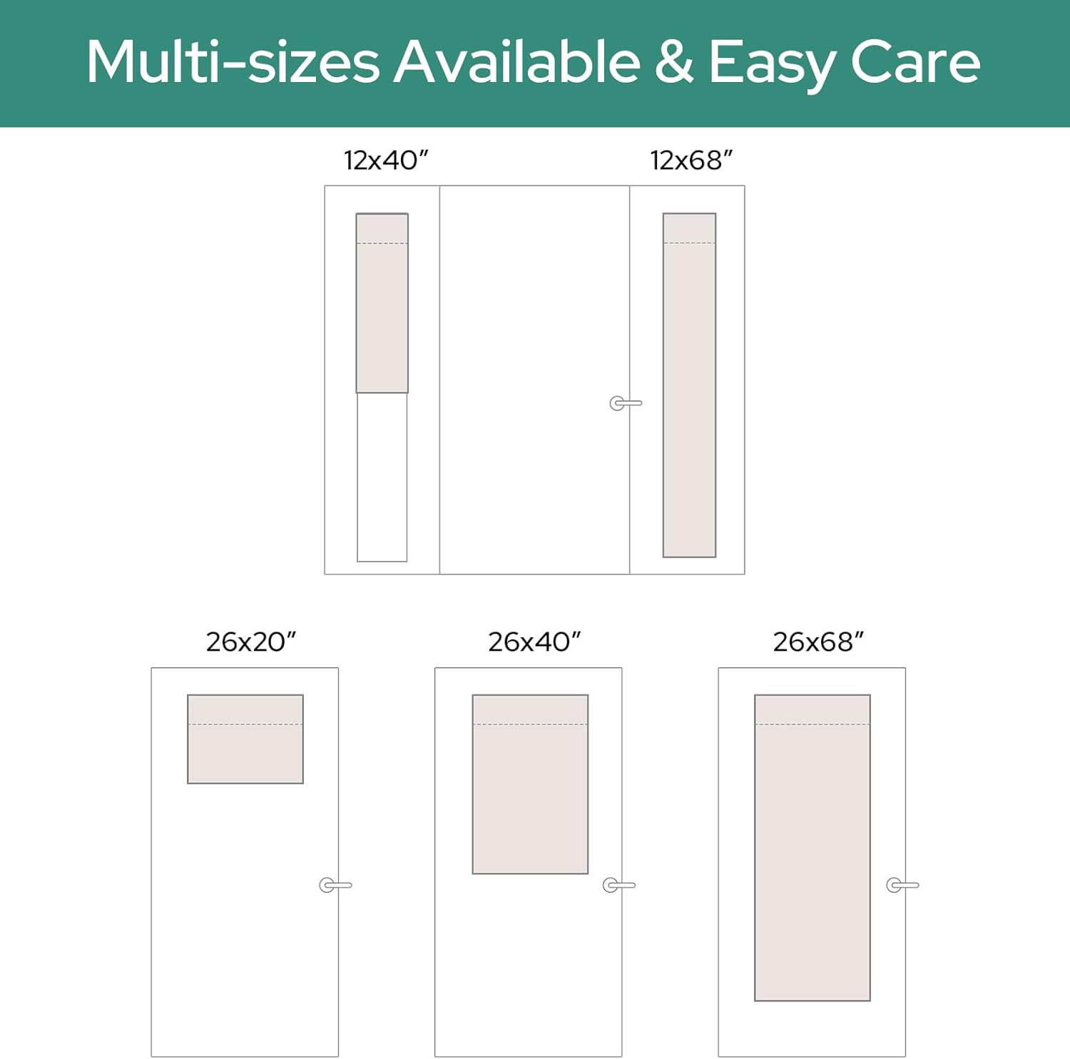 HOMEIDEAS Natural Linen French Door Curtains 1 Panel W26 x L68 Inch