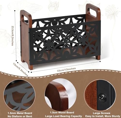 QILICHZ Magazine Holder Wood Floor Rack