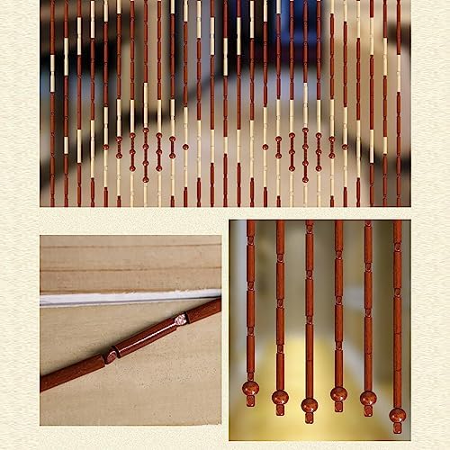 Wood Beaded Curtain for Doorway Coffee White 3544 x 689 Inches