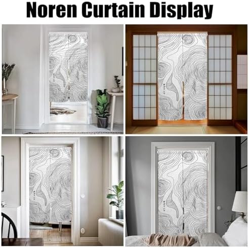 Japanese Style Door Curtain Panel 335 x 559 Abstract Paisley