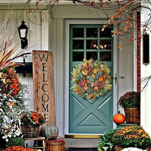 WANNA-CUL 24 Inch Fall Wreath for Front Door