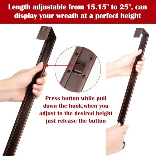 Adjustable Metal Wreath Hanger Door Hook