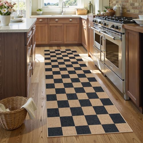 Lahome Checkered Jute Inspired Rug 2x8