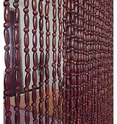 OKUOKA 31 Strands Beaded Door Curtain Dark Brown Handmade