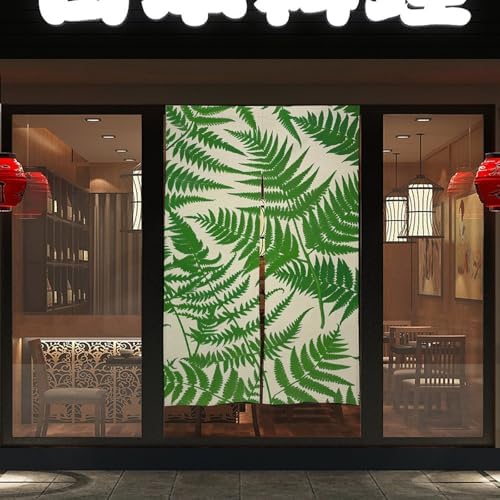 Fern Green Plant Door Curtain Panel 17x57 Inch