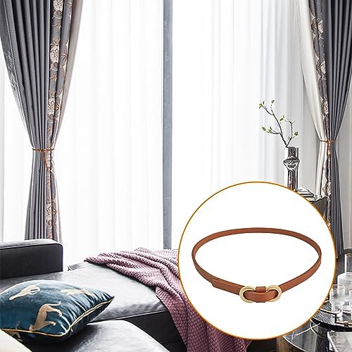 4 pcs Leather Curtain Holdbacks with Metal Buckle