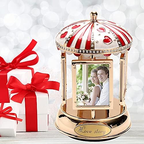 LASODY Musical Eight Rotating Picture Frame with Engraving