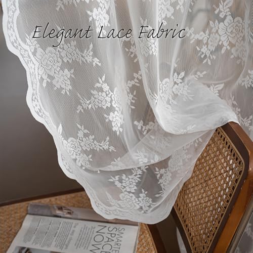 MEETSKY 84 Inch White Sheer Curtains 2 Panels