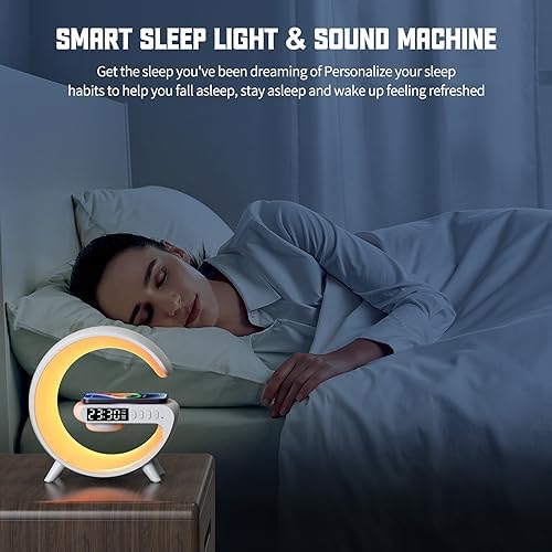 LED Atmosphere Lamp with Alarm Clock and 15W Charger
