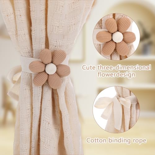 4PCS Dual-Tone Floral Curtain Tiebacks Boho Style