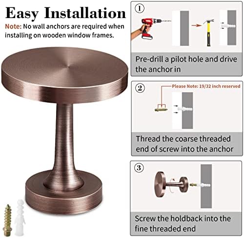 SEGNAYEN Copper Curtain Holdbacks 2 Pack Modern Wall Hooks