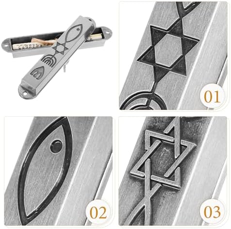 2pcs Pewter Mezuzah with Scroll for Door