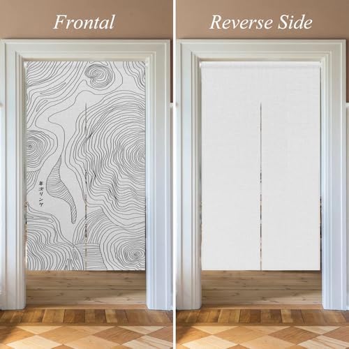Japanese Style Door Curtain Panel 335 x 559 Abstract Paisley
