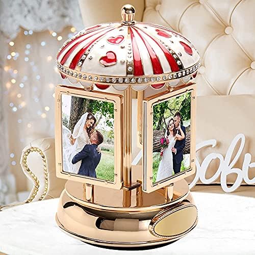 LASODY Musical Eight Rotating Picture Frame with Engraving