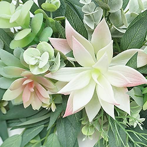 276 Inch Artificial Succulent Swag with Eucalyptus Leaves