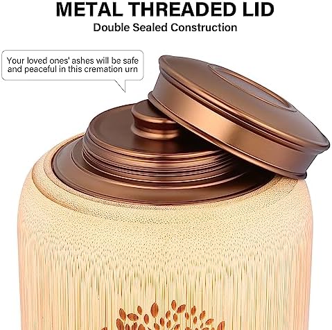 Bamboo Cremation Urn with Tree of Life Pattern