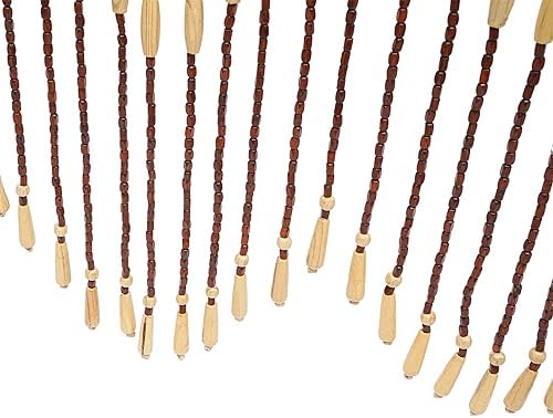Natural Wooden Door Beaded Curtain with 31 Strands