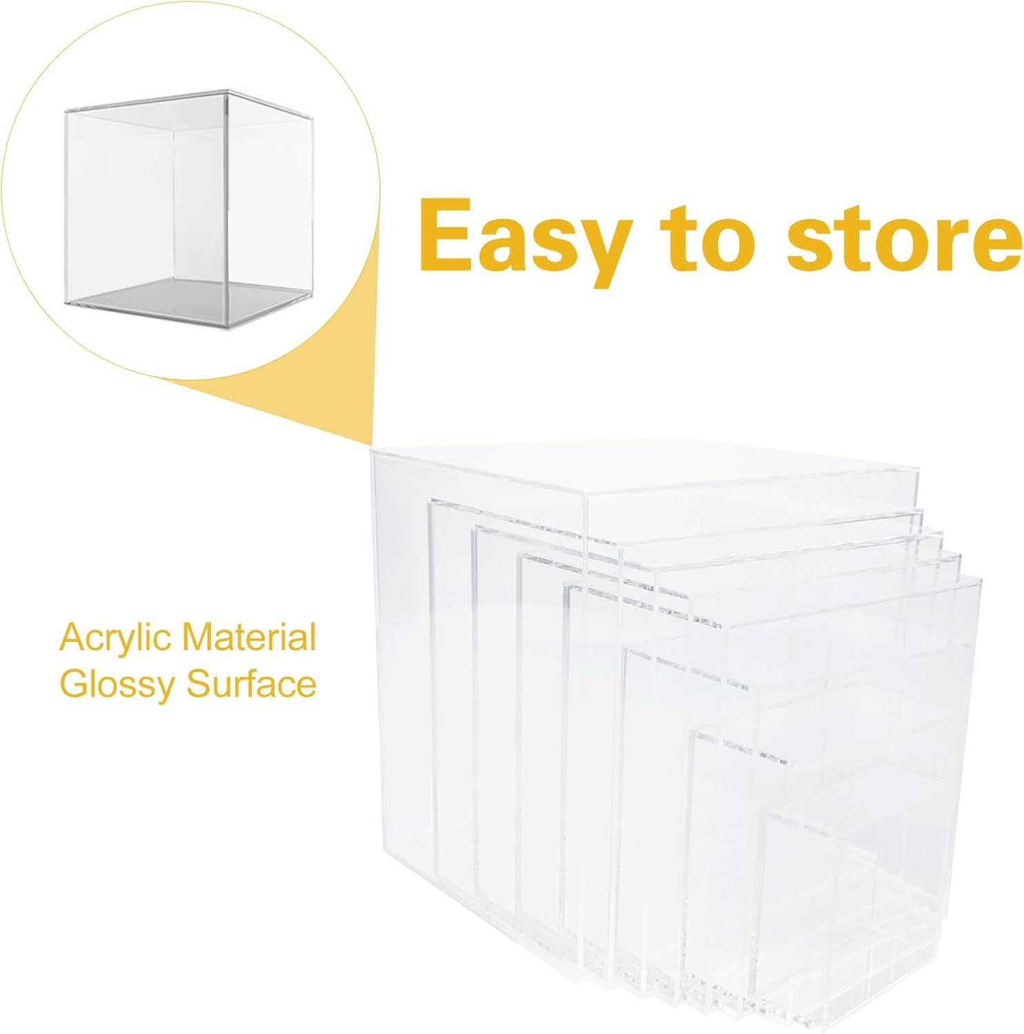 8 Pack Clear Acrylic Risers for Display