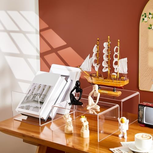 3 Pcs Extra Large Acrylic Display Risers for Collectibles
