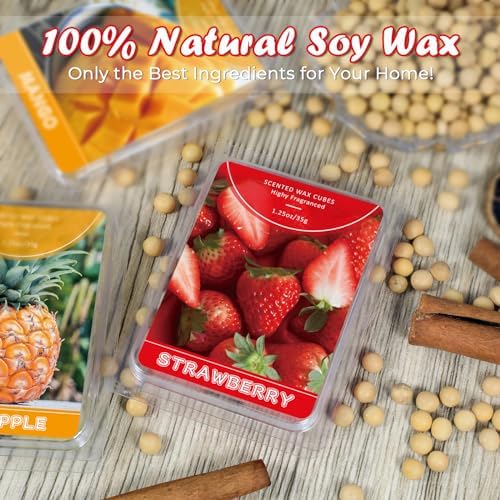 SCENTORINI Wax Melts 6 Pack - Mint Watermelon Strawberry Mango Passion Fruit Pineapple