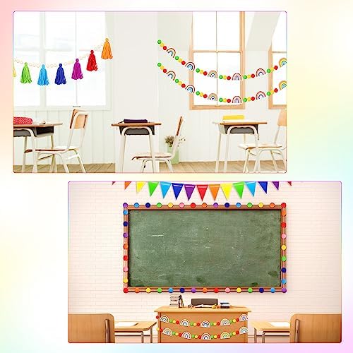 Sumind 5 Pcs Retro Rainbow Classroom Decor Set