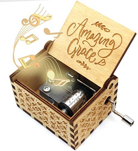 Ukebobo Wooden Music Box - Amazing Grace Melody Gift