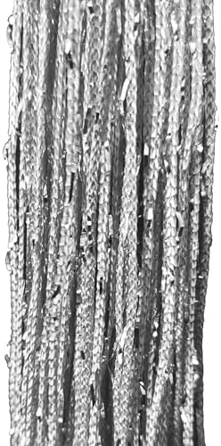 Silver Lurex Beaded Curtain Panel for Doorway Decor