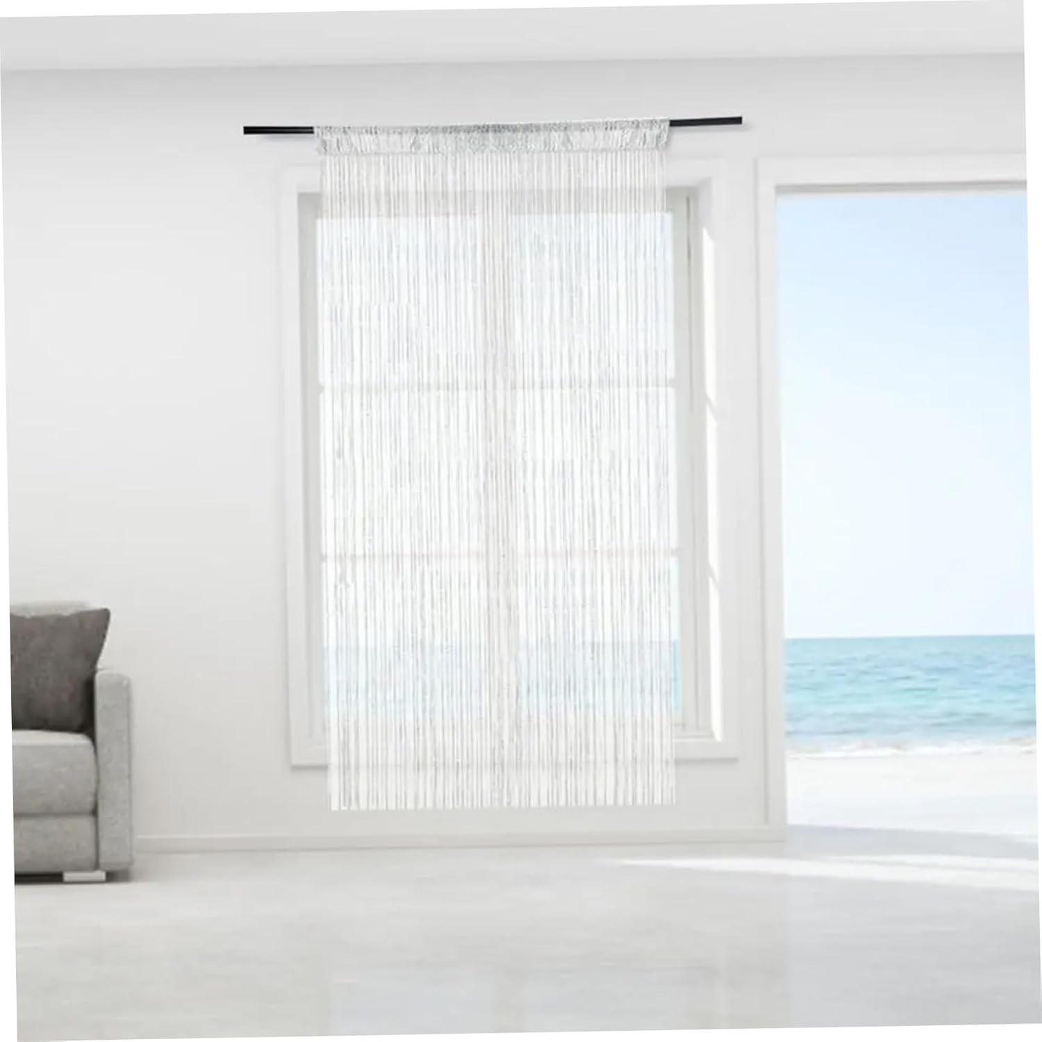 Elegant Tassel Beaded Door Curtain Fly Screen 79x39 Inch