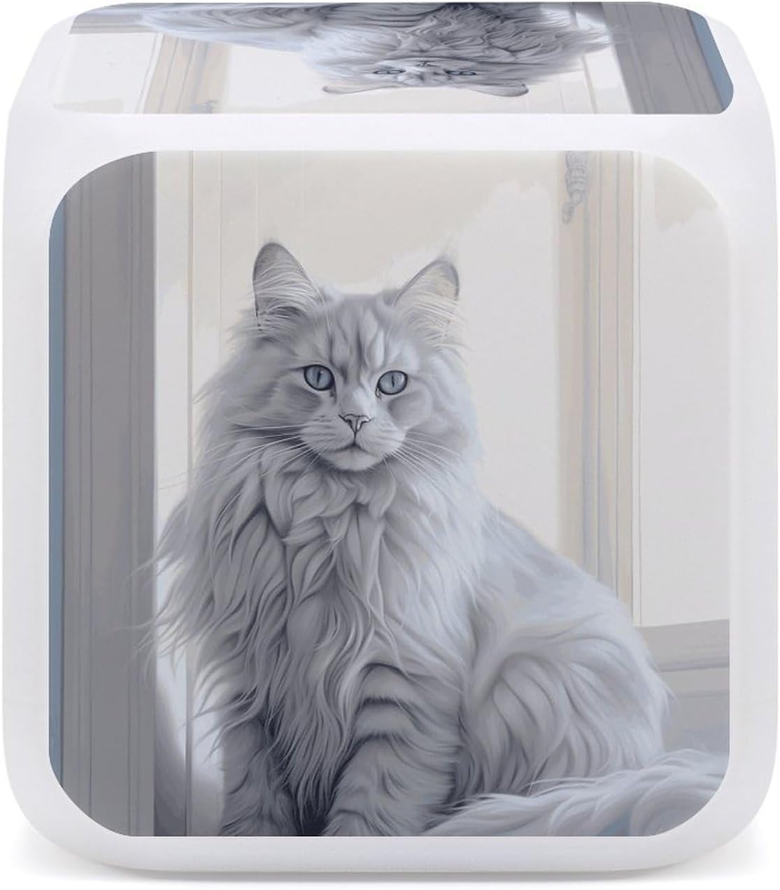 Small Digital Long Haired Cat Alarm Clock with LED Display