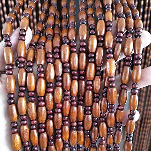 LEOSXA Natural Wooden Beaded Curtain Door Decor Panel
