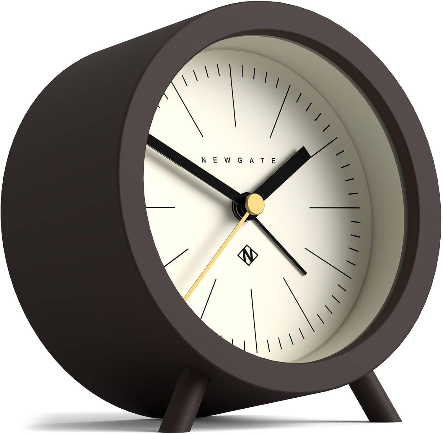 NEWGATE Fred Alarm Clock Modern Barrel Design Chocolate Brown