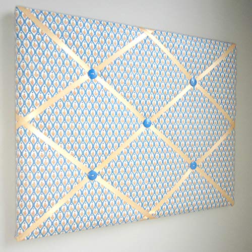 16 x 20 French Memory Board Blue Gold Bow Design
