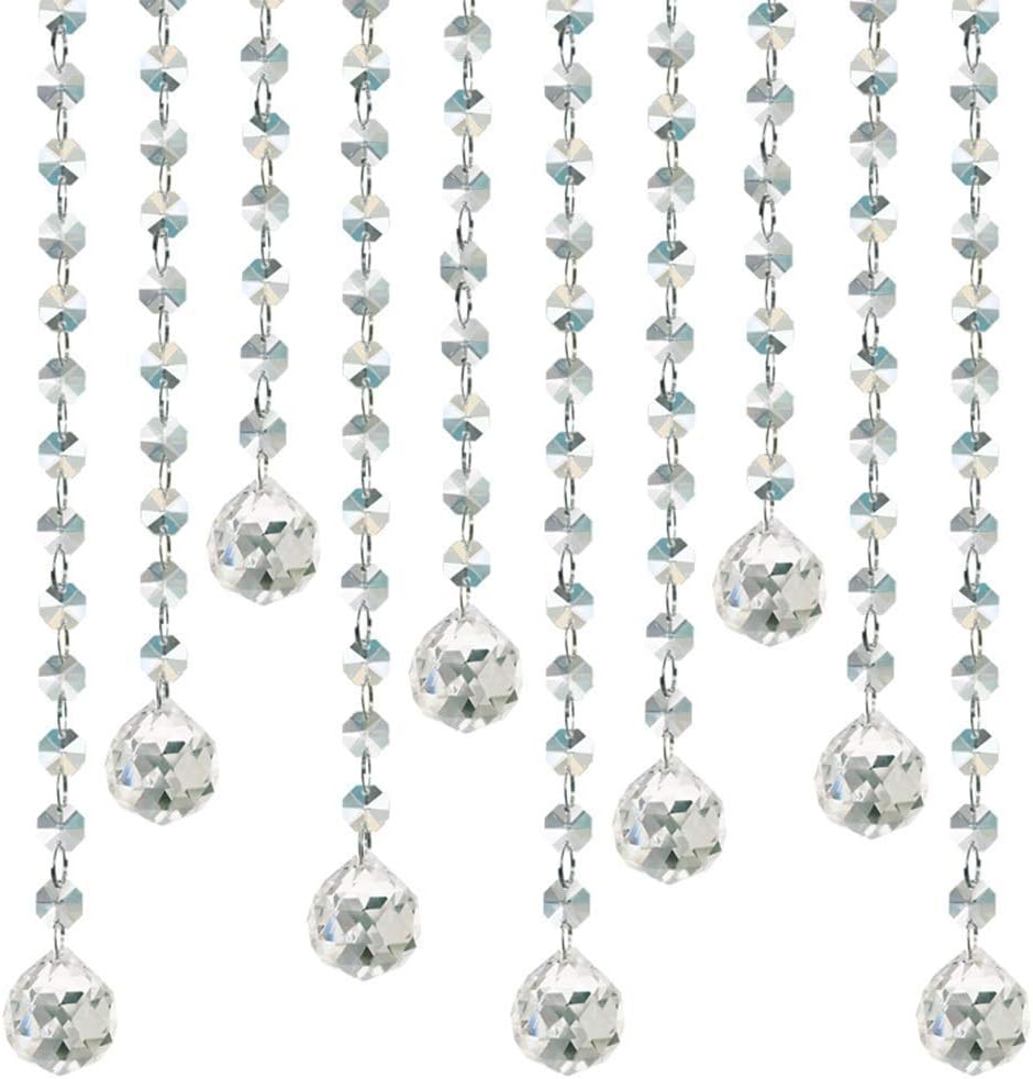 20 Strands Crystal Beaded Door Curtain for Room Dividers and Aisles