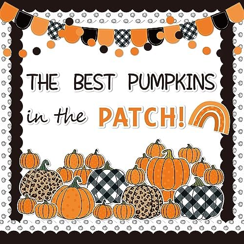Haooryx Fall Pumpkin Decor Bulletin Board Set