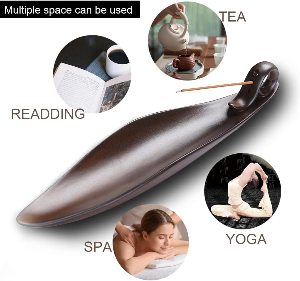 9 Inch Incense Stick Holder with 3 Holes Ceramic Ash Cather