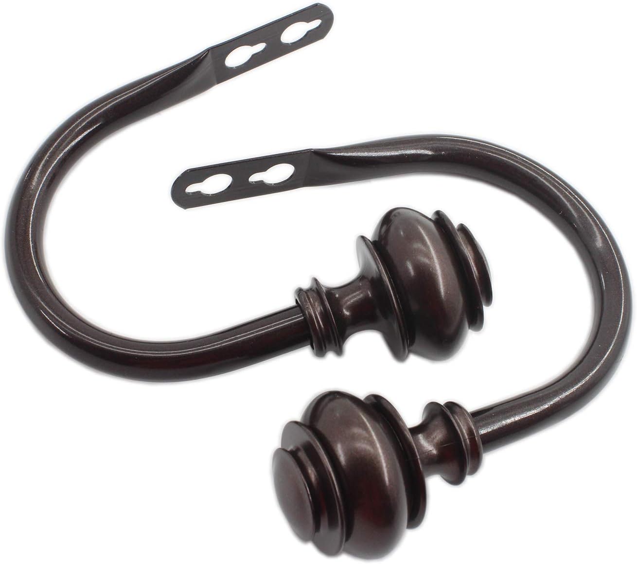 2 Pack Curtain Holdback Hooks U-Shaped Metal Curtain Tiebacks for Drapes