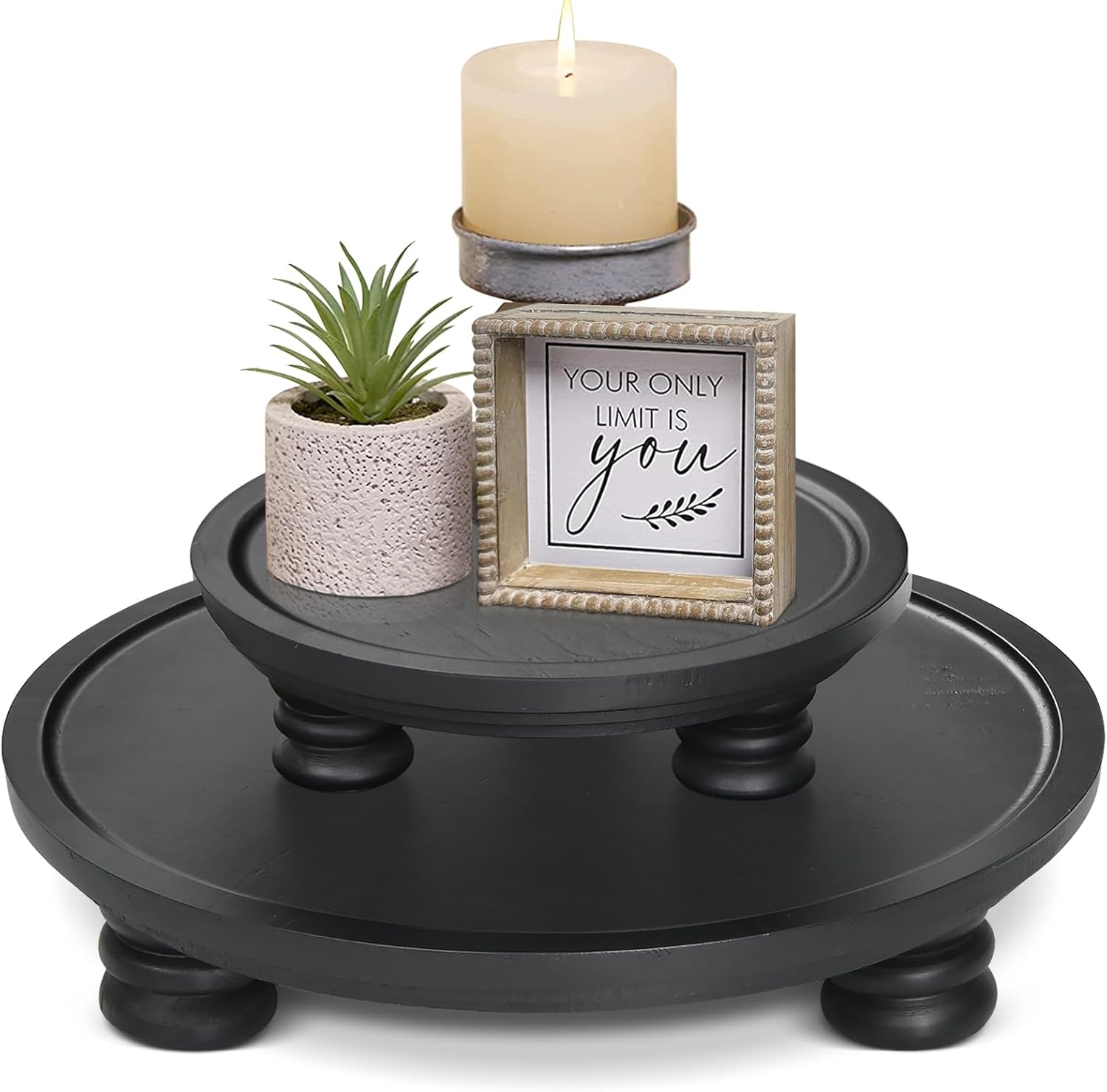 2 Pcs Wooden Risers for Display Farmhouse Decor