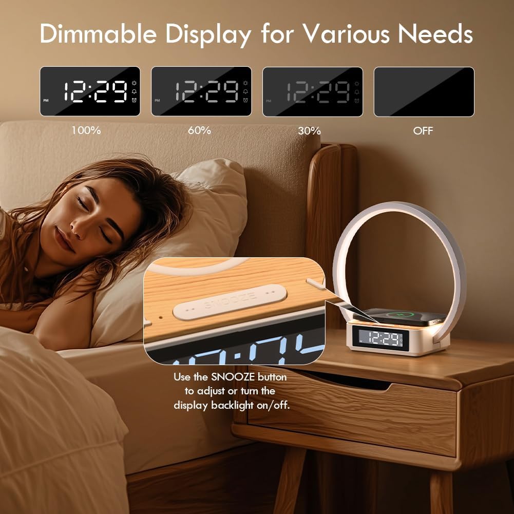 Smart Alarm Clock with Sunrise Simulation and Wireless Charging