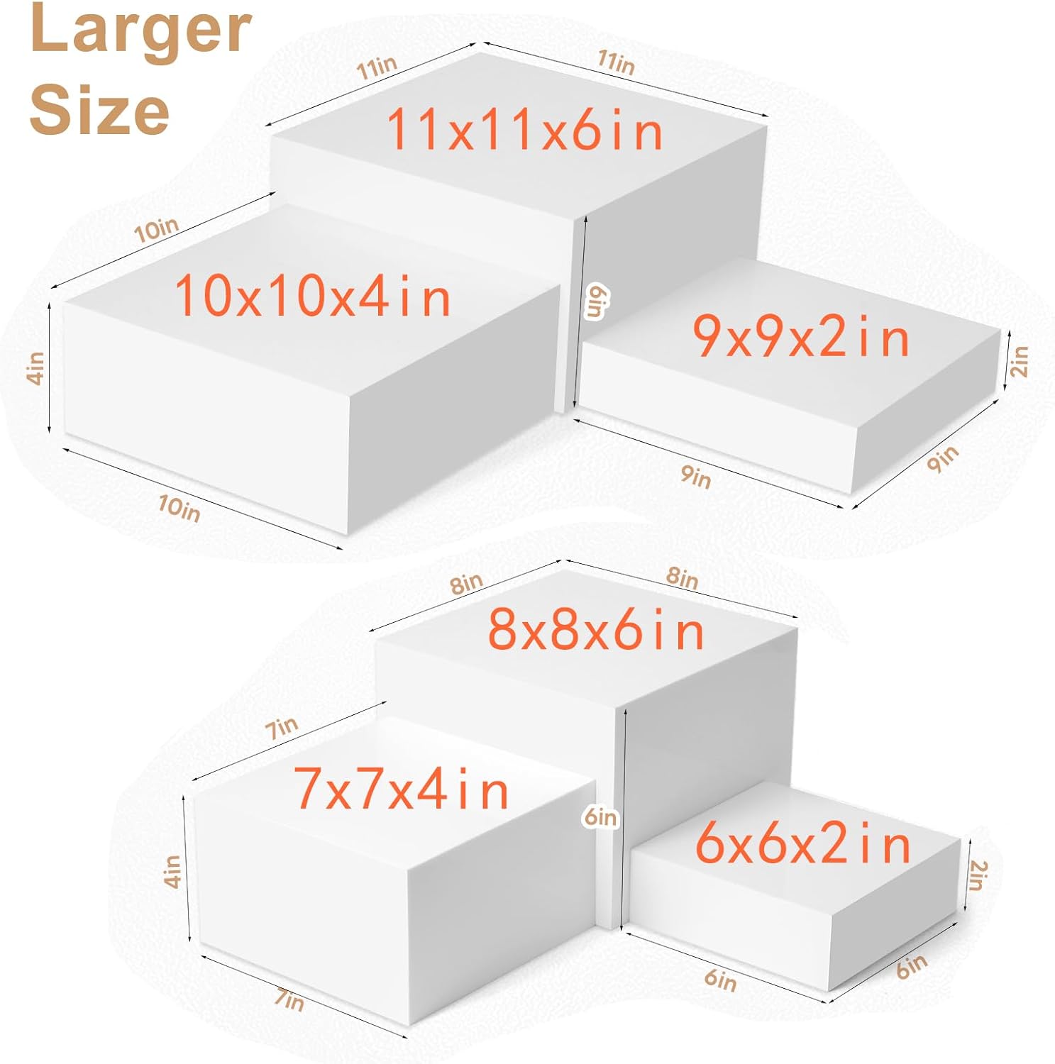 6 Pack Acrylic Display Boxes for Parties and Events
