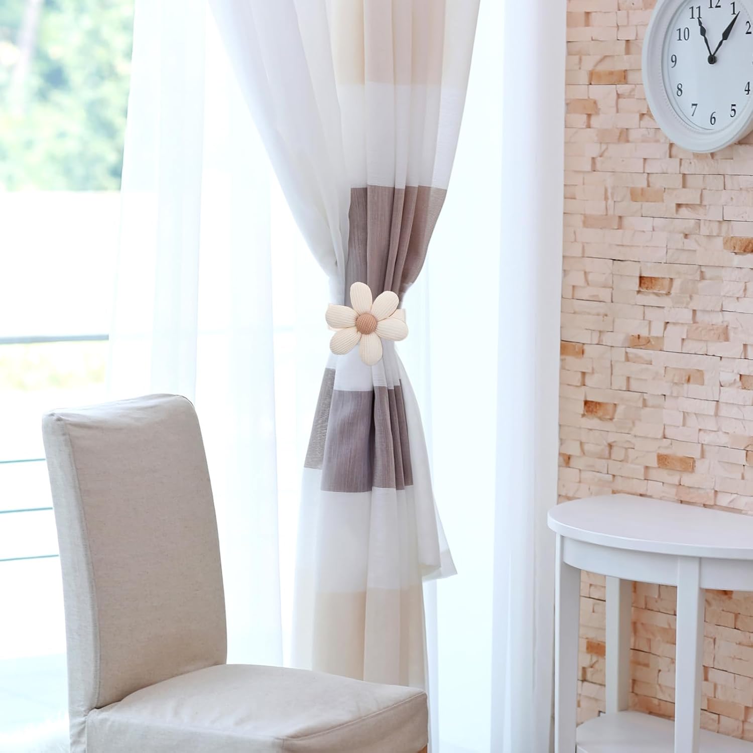 4PCS Dual-Tone Floral Curtain Tiebacks Boho Style