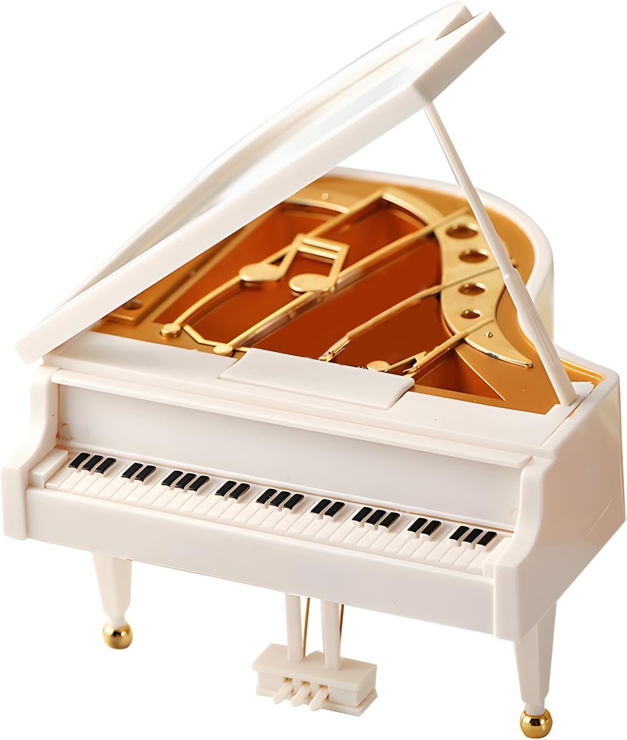 Mini Grand Piano Musical Jewelry Box with Wind Up Mechanism