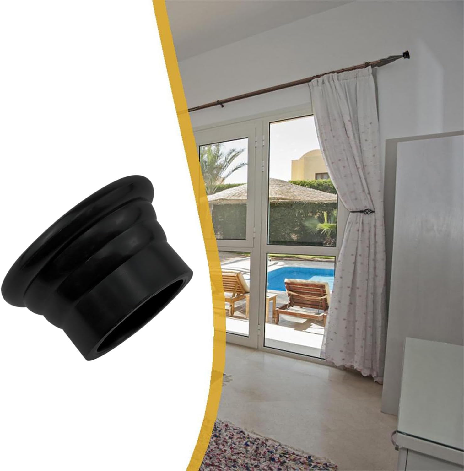 VAKTOK 11 Inch Diameter Romanesque Curtain Rod Ends - 6pcs