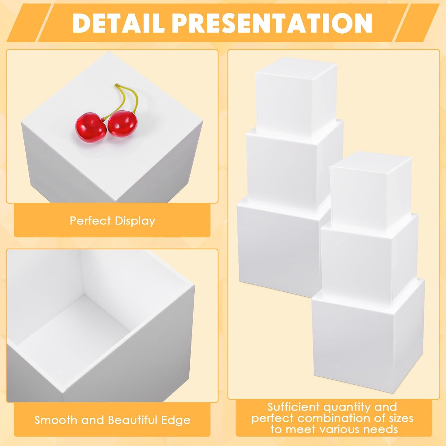 6 Pcs Acrylic Display Riser Cases with Hollow Bottoms