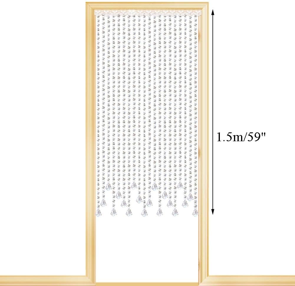 20 Strands Crystal Beaded Door Curtain for Room Dividers and Aisles